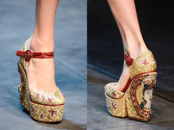 dolce and gabbana gold heels fall 2013