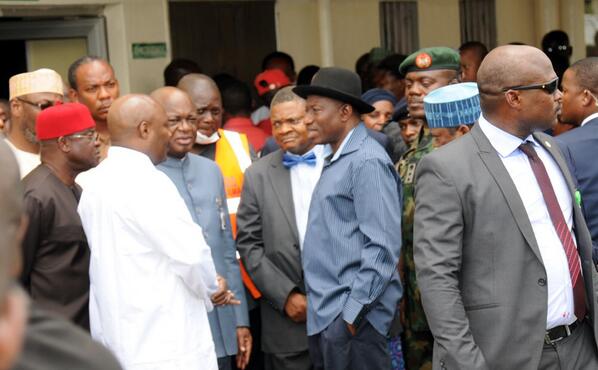 Jonathan Visits Nyanya Bombing Scene & Victims at Hospital - April - BellaNaija.com 05