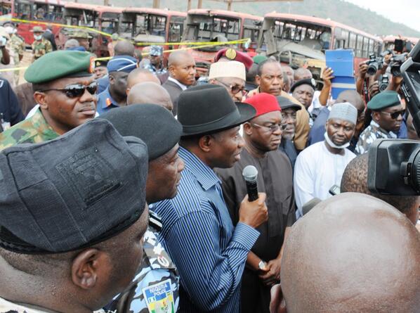 Jonathan Visits Nyanya Bombing Scene & Victims at Hospital - April - BellaNaija.com 07