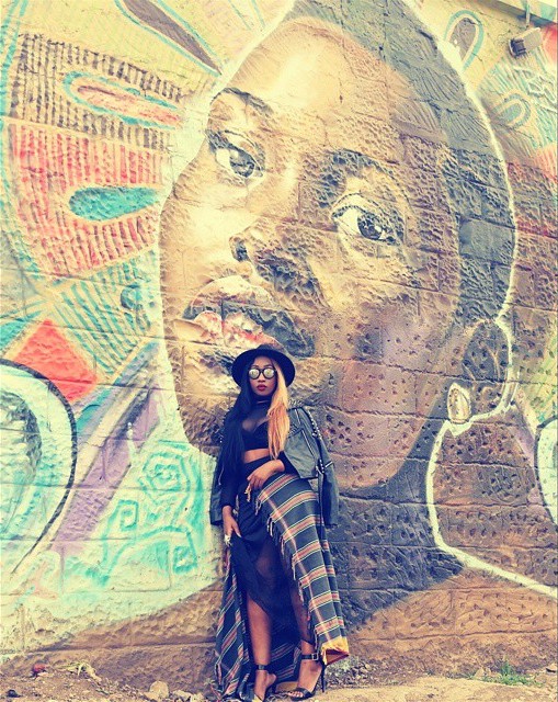 Victoria Kimani on Lupita Graffiti Wall in Nairobi - March 2015 4