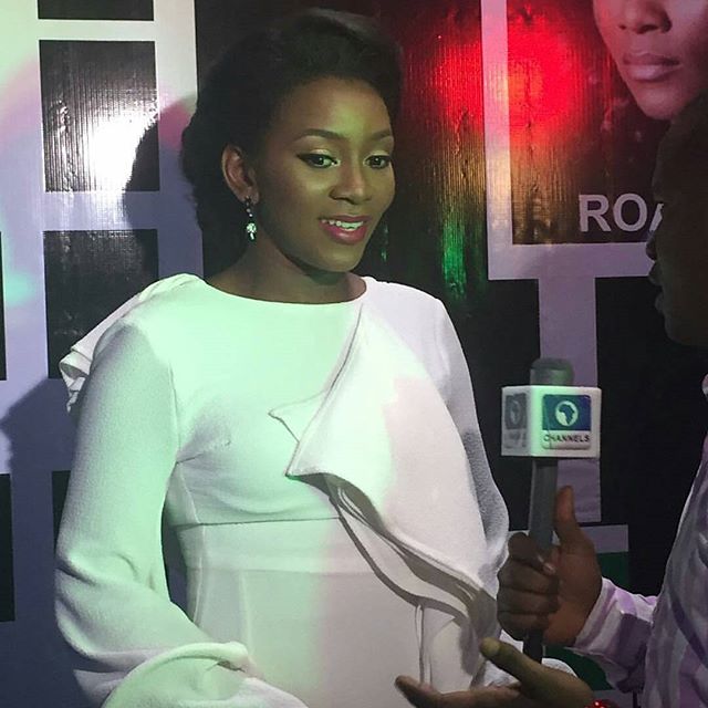 Genevieve speaking to media at the Premiere