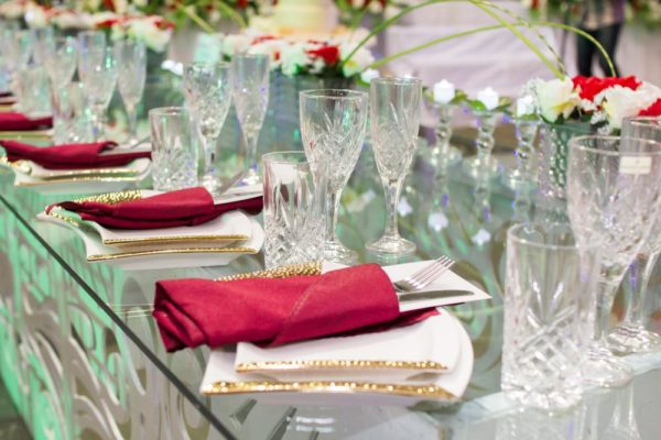 Red and Crystal Tablescape
