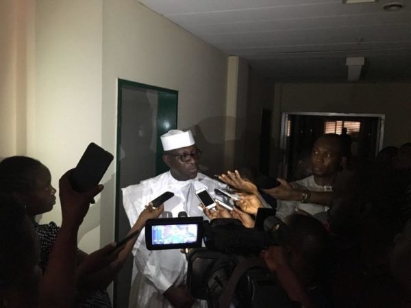 Hon Jibrin Speaking to Correspondents after the meeting with PACAC