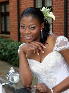 Simple and elegant bridal hair