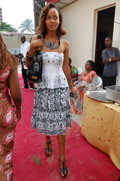 Omowunmi at Lanre DaSilva Ajayi store opening