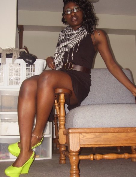 My Rihanna inspired neon green shoes from payless, paired with my Afghan , a black summer dress and a brown leather belt