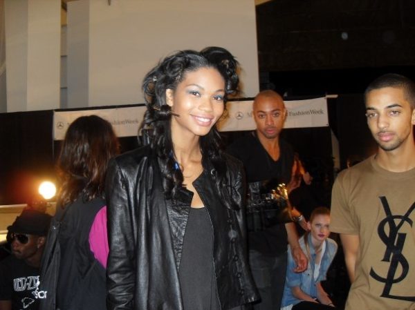 Supermodel in the making Chanel Iman smiles for the BN cameras - that's her cute bf Tyga with her