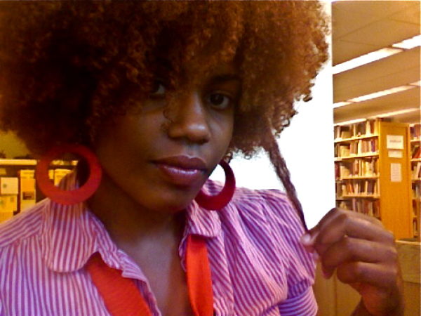 After a haircut and new colour treatment, wash and go afro
