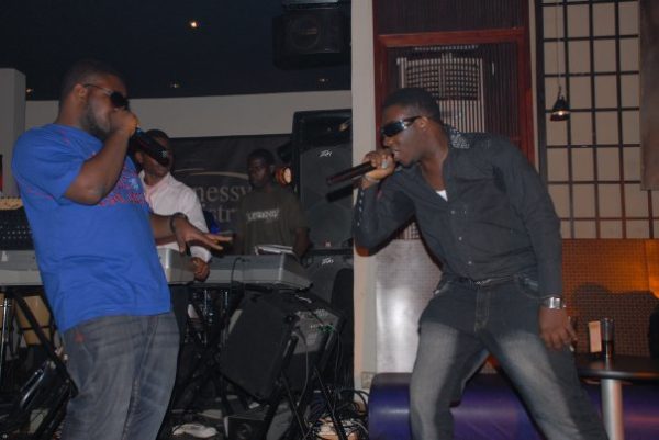 Producer Dokta Frabz & contestant Jimmy Flames blaze up the stage