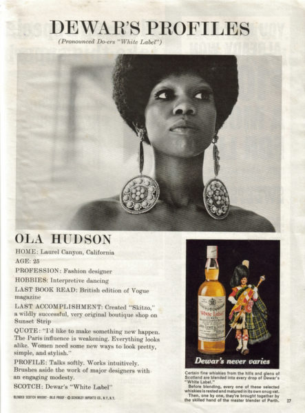 Ola Hudson in Dewars Ad