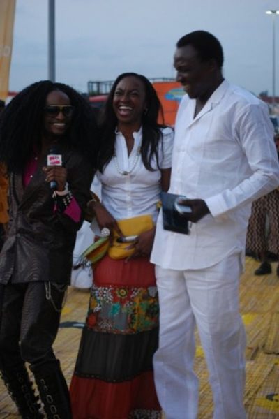 Kate Henshaw-Nuttall enjoys a laugh with Denrele