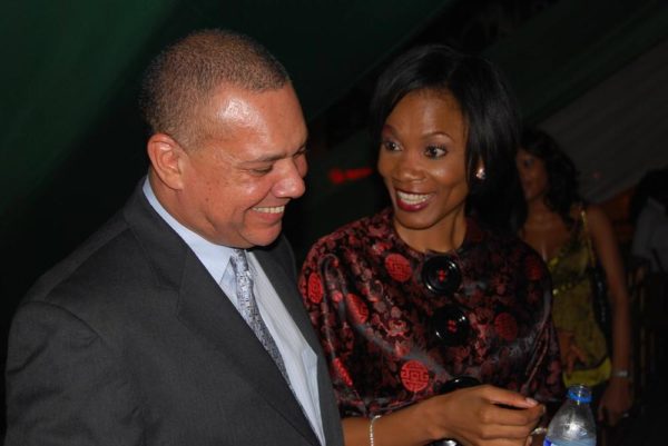 Guy Murray Bruce of the Silverbird Group with Funmi Iyanda