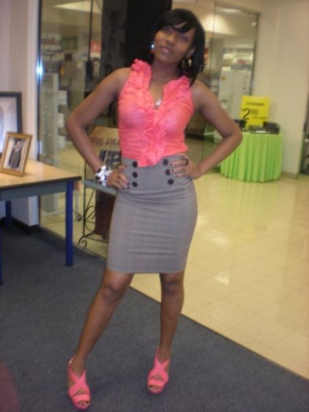 444 Clothes: Kensie; Shoes: Nine West