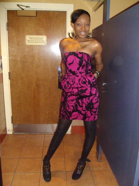 ftt Dress: Express; Tights: Target; Earrings: Bebe