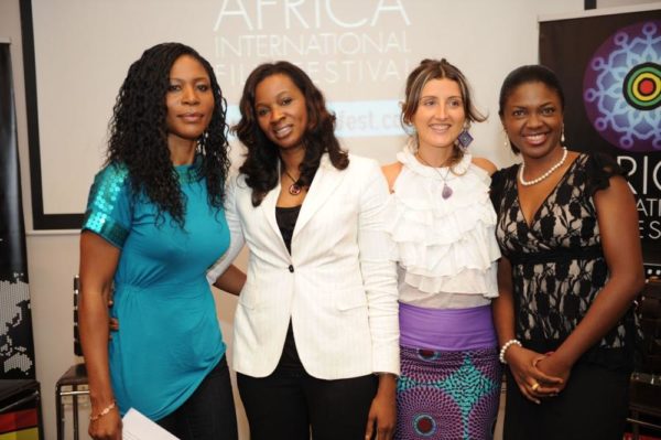 Celine Loader, Communication Consultant for the Africa International Film Festival (AFRIFF), Chioma Ude, CEO, AFRIFF, Caterina Bortulossi, Director of Administration, AFRIFF and Omoni Oboli at the time