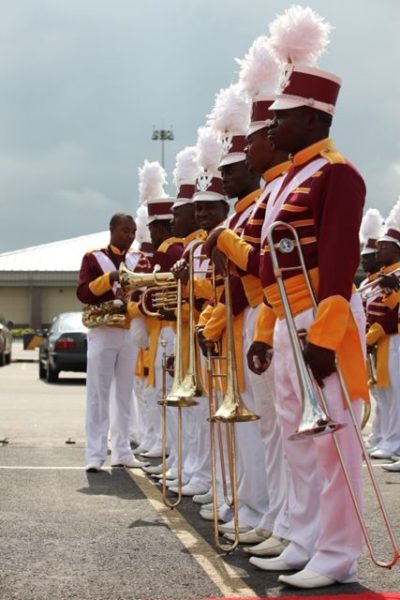 Brass band welcome at the - Akwa Ibom International - Airport, Uyo for the 2011 Miss Nigeria Contestants