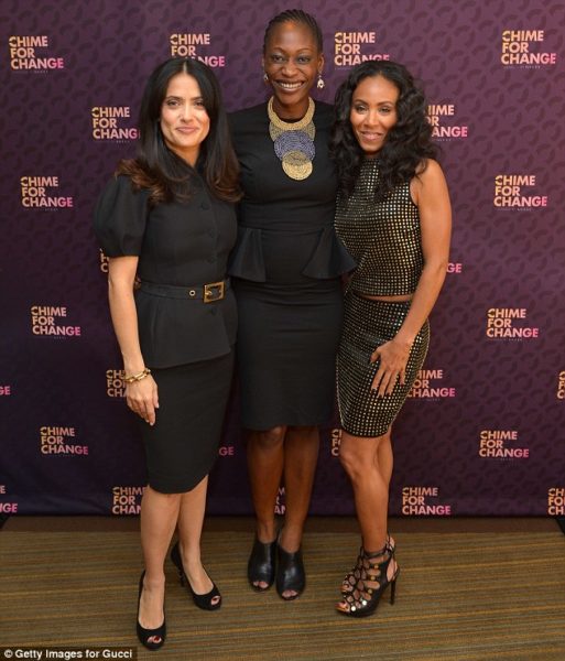 Salma Hayek Pinault, Hafsat Abiola and Jada Pinkett Smith