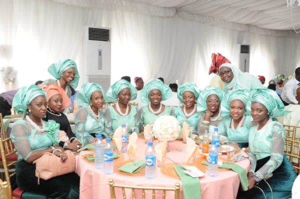 Mint Green Lace & Green Velvet Aso-Ebi