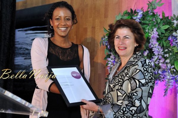  Isis Nyong’o receiving the WIE 60 Power Influencer Award from Dame Nicola Brewer