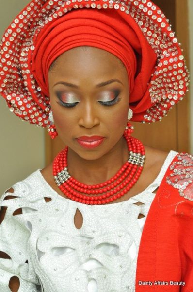 Faderin in Red & Silver Sequin Gele - Makeup by Dainty Affairs Beauty