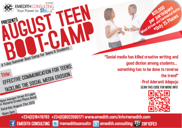 Emedith Consulting August Teen Boot-Camp - BellaNaija - July2013