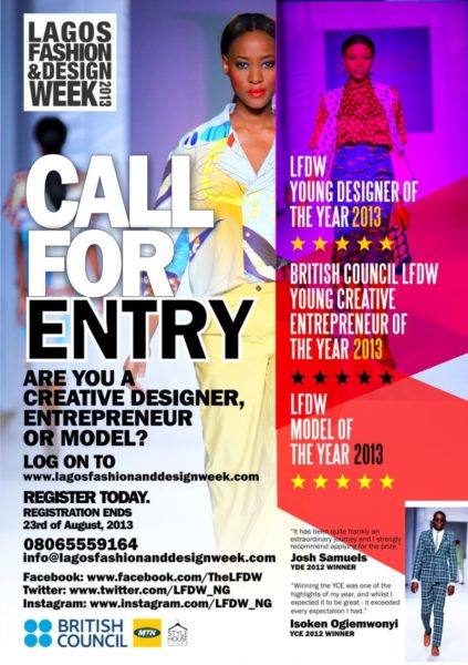 Lagos Fashion and Design Week Call for Entry 2013 - BellaNaija - July2013