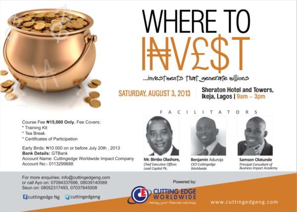 Where to Invest Event - BellaNaija - July2013