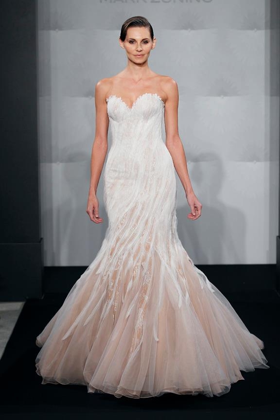 Mark zunino blush wedding cheap dress