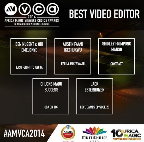 2014 AMVCA - Best Video Editor - December 2013 - BellaNaija