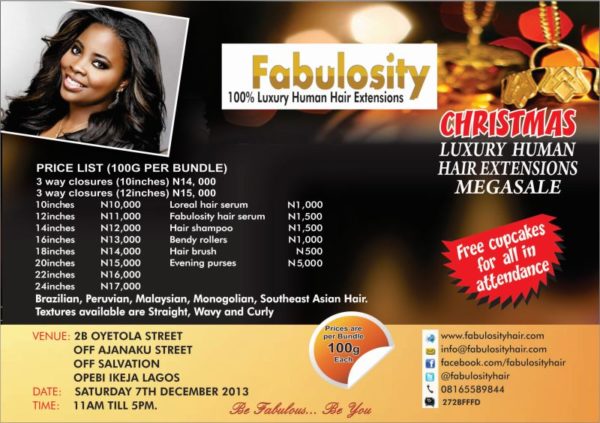 Fabulosity Hair Megasale - BellaNaija - December 2013