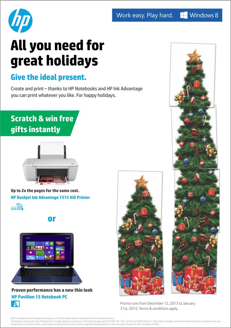 Hewlett Packard (HP) Kicks Off its Christmas Scratch & Win Promo