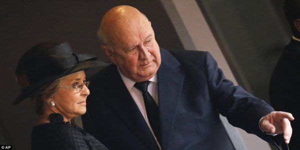 FW de Klerk with wife Elita
