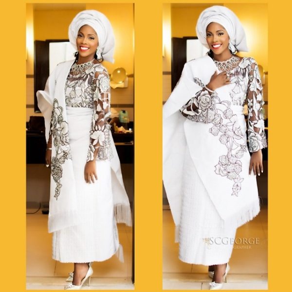 Tiwa Savage, Traditional Wedding, Aso Oke, SC George