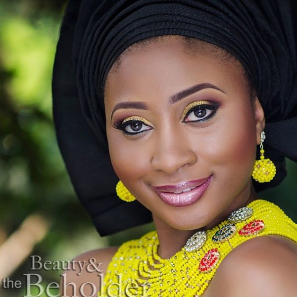 Black Aso Oke Gele, BellaNaija Nigerian Wedding