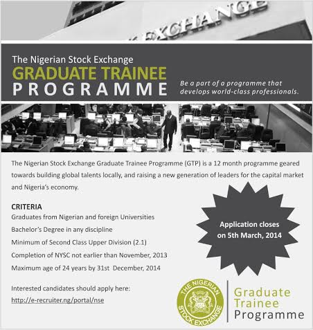 The Nigerian Stock Exchange Graduate Trainee Programme - BellaNaija - February 2014