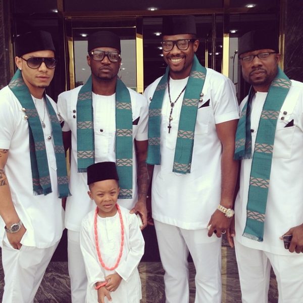 Groom's brother Peter of P-Square & Groomsmen