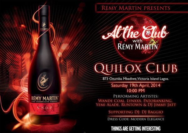 At The Club with Remy Martin April 2014 flyer