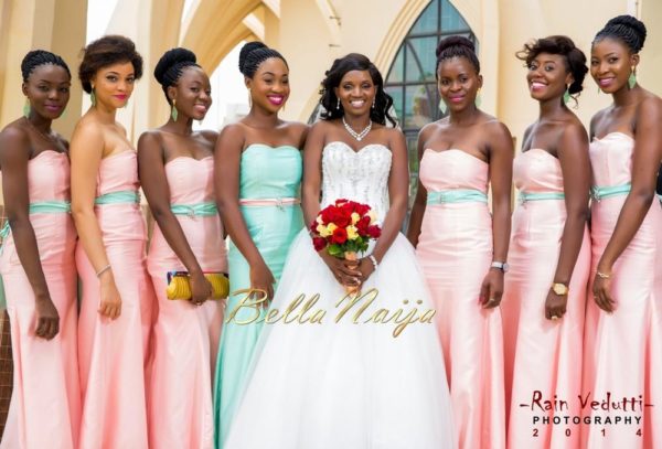 Ese Walter & Benny Ark's White Wedding in Abuja | BellaNaija -Bride with bridesmaids (2)