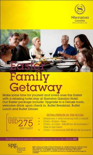 Sheraton Gambia Easter Fmily Getaway Offer - BellaNaija - April 2014001