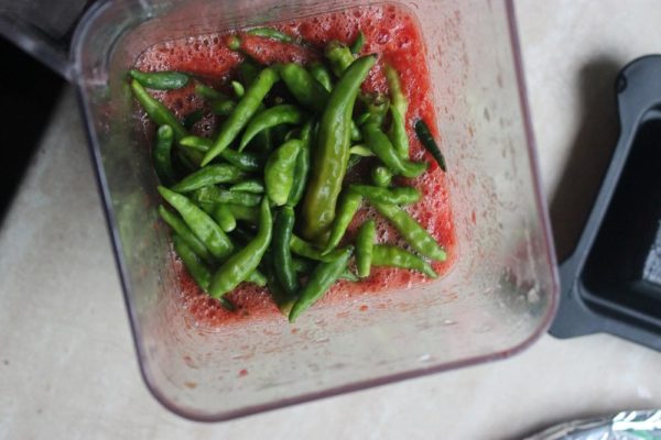 green chillies I well forgot to add with the other ingredients... it wasn't too late