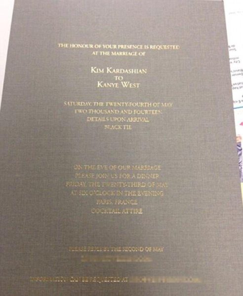 Kim Kardashian & Kanye West Wedding Invitation - BellaNaija - May 2014002