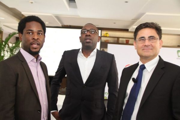 Director, Brands & Communications, Etisalat Nigeria, Enitan Denloye; Director, Consumer Segment, Etisalat Nigeria, Oluwole Rawa and Acting CEO, Etisalat Nigeria, Matthew Willsher