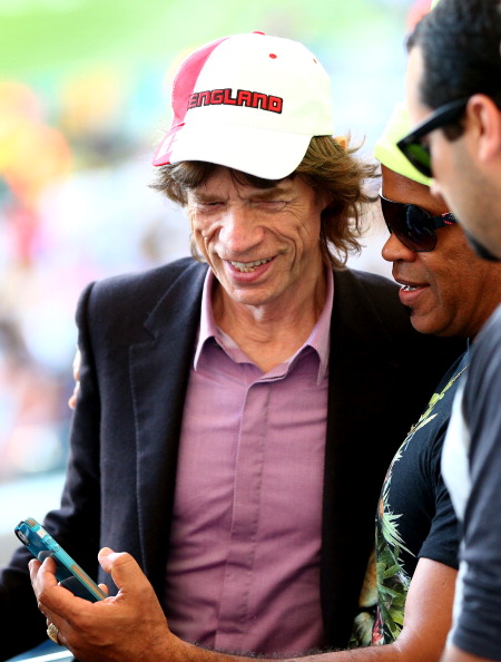Musician Mick Jagger looks on 