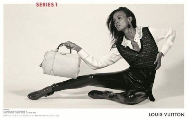 poster advertising Louis Vuitton with Liya Kebede in paper magazine from  2014 year, advertisement, creative LV Louis Vuitton 2010s advert Stock  Photo - Alamy
