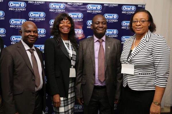 Bode Ijarogbe, President Elect, Nigerian Dental Association; Dr. Uchenna Okoye, CEO London Smiling Dental Clinic UK and Brand Ambassador, Oral B Premium Line; Dr. Olurotimi Olojede, President, Nigerian Dental Association and Dr. Ifeoma Menakaya, Consultant and Restorative Dentist