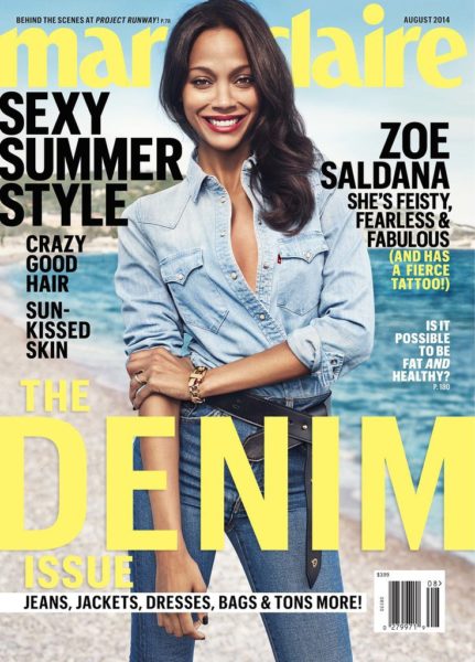 Zoe Saldana for Maire Claire Denim Issue - bellanaija - July2014
