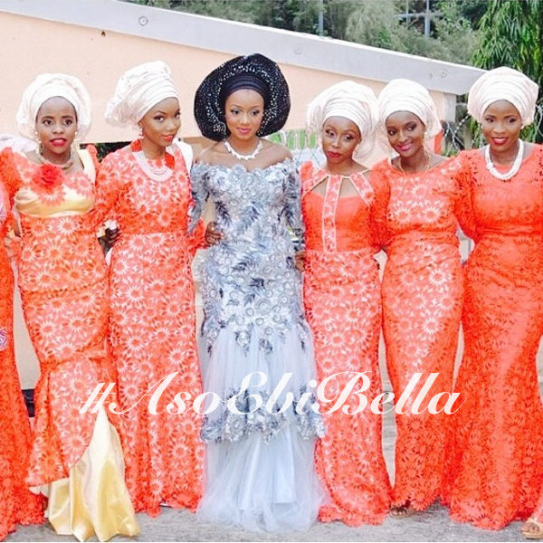 Zainab & her friends. Pic via @theweddingguruu.aso ebi bella, asoebi,