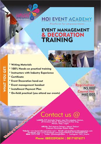 Haven of Imagination Event management & Decoration Training - Bellanaija - September 2014