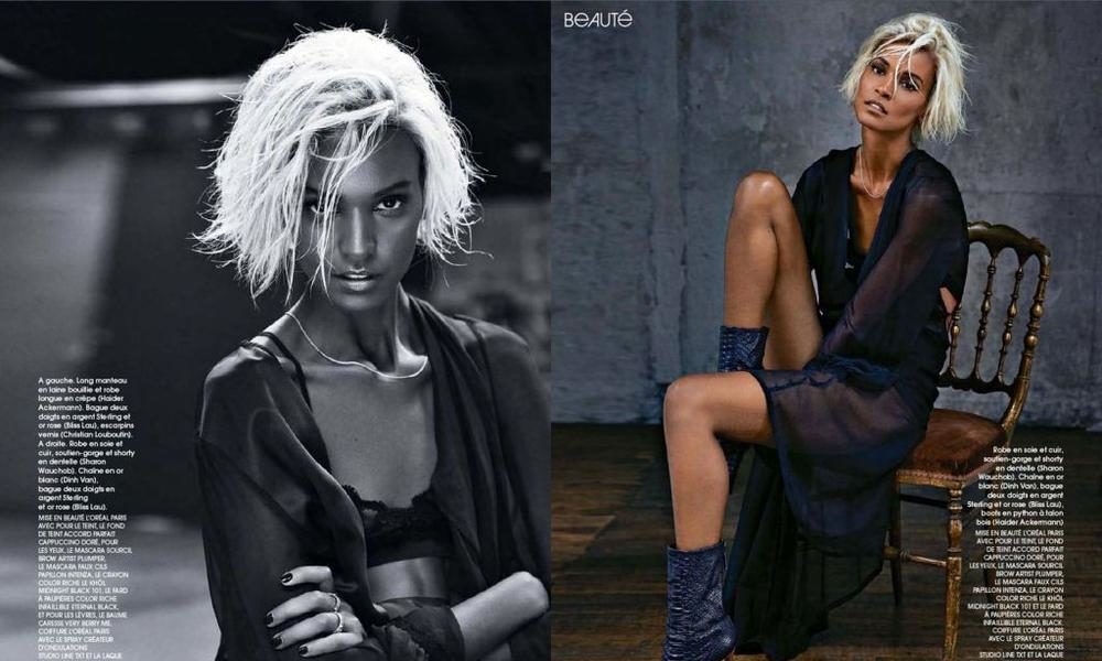Ethiopian Supermodel Liya Kebede Rocks Platinum Blonde for Marie