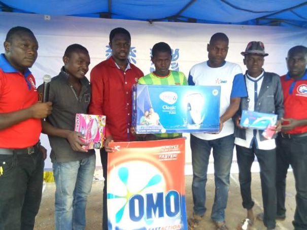 Ali Nuhu (3rd Left) awarding lucky winners in Kebbi State